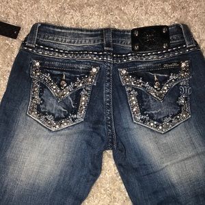 Boot cut miss me jeans with rhinestones